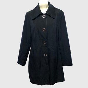 𝅺anne Klein Black Water Resistant Jacket Coat Large